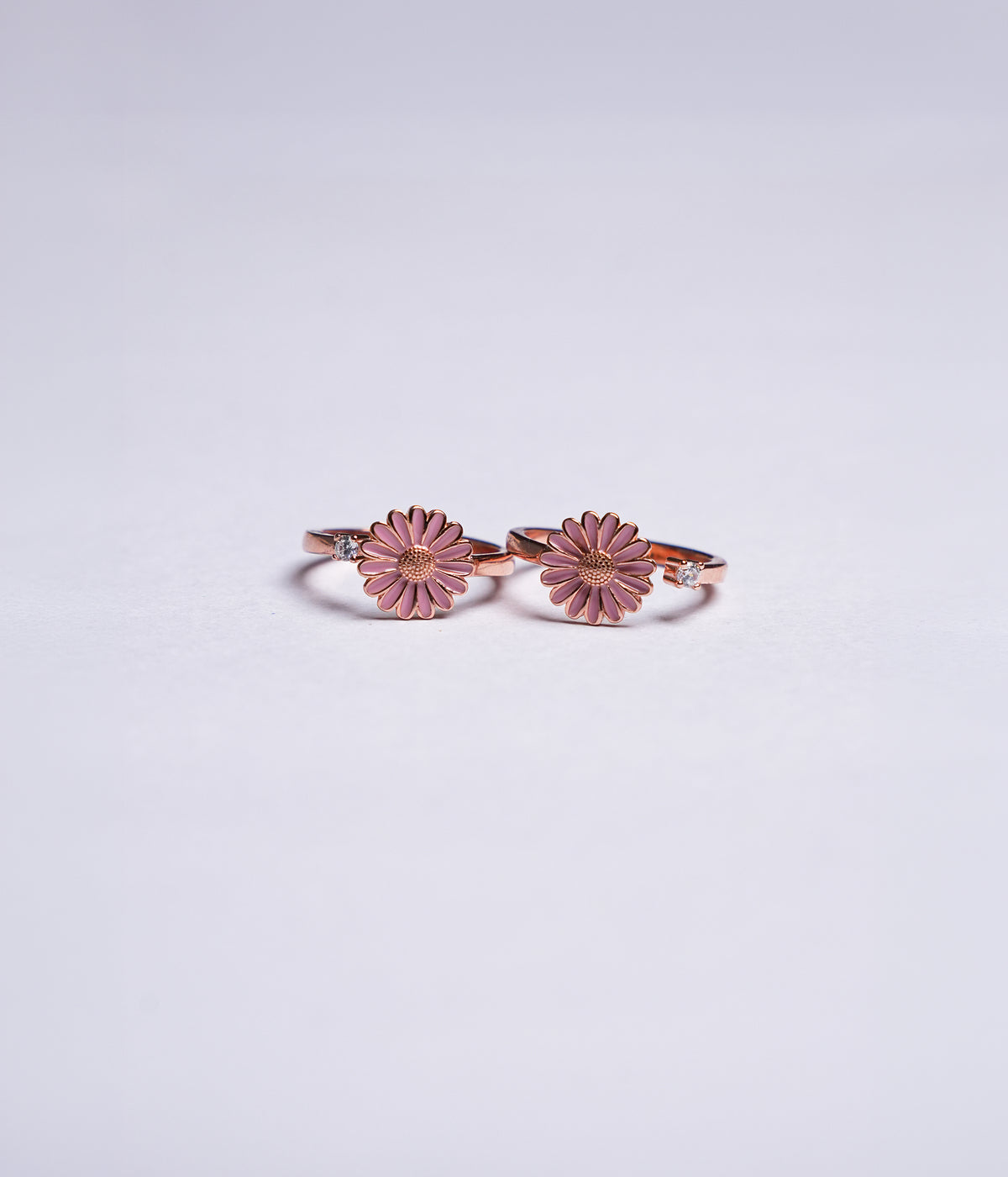 Rose Gold Pink Daisy Toe Ring