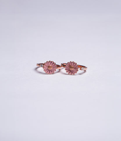 Rose Gold Pink Daisy Toe Ring