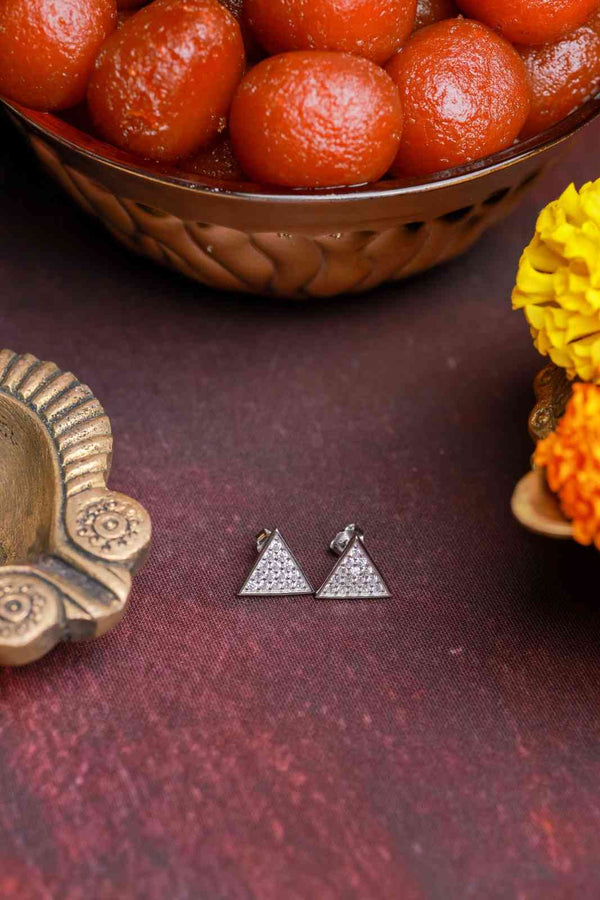 Triangle Stud Earrings in Sterling Silver