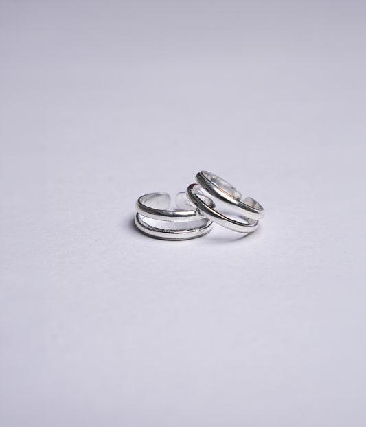 Classic Double Band 92.5 Silver Toe Ring