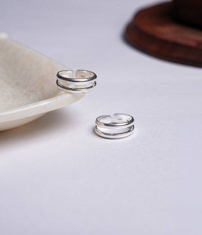Classic Double Band 92.5 Silver Toe Ring