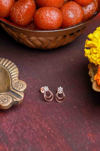 Floral Sparkle Dual-Hoop Earrings