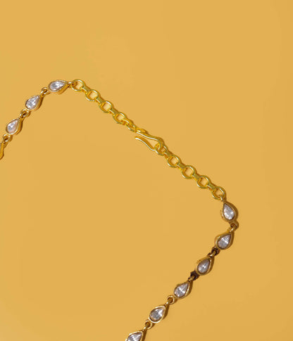 Heritage Floral Kundan Gold Plated Silver Necklace