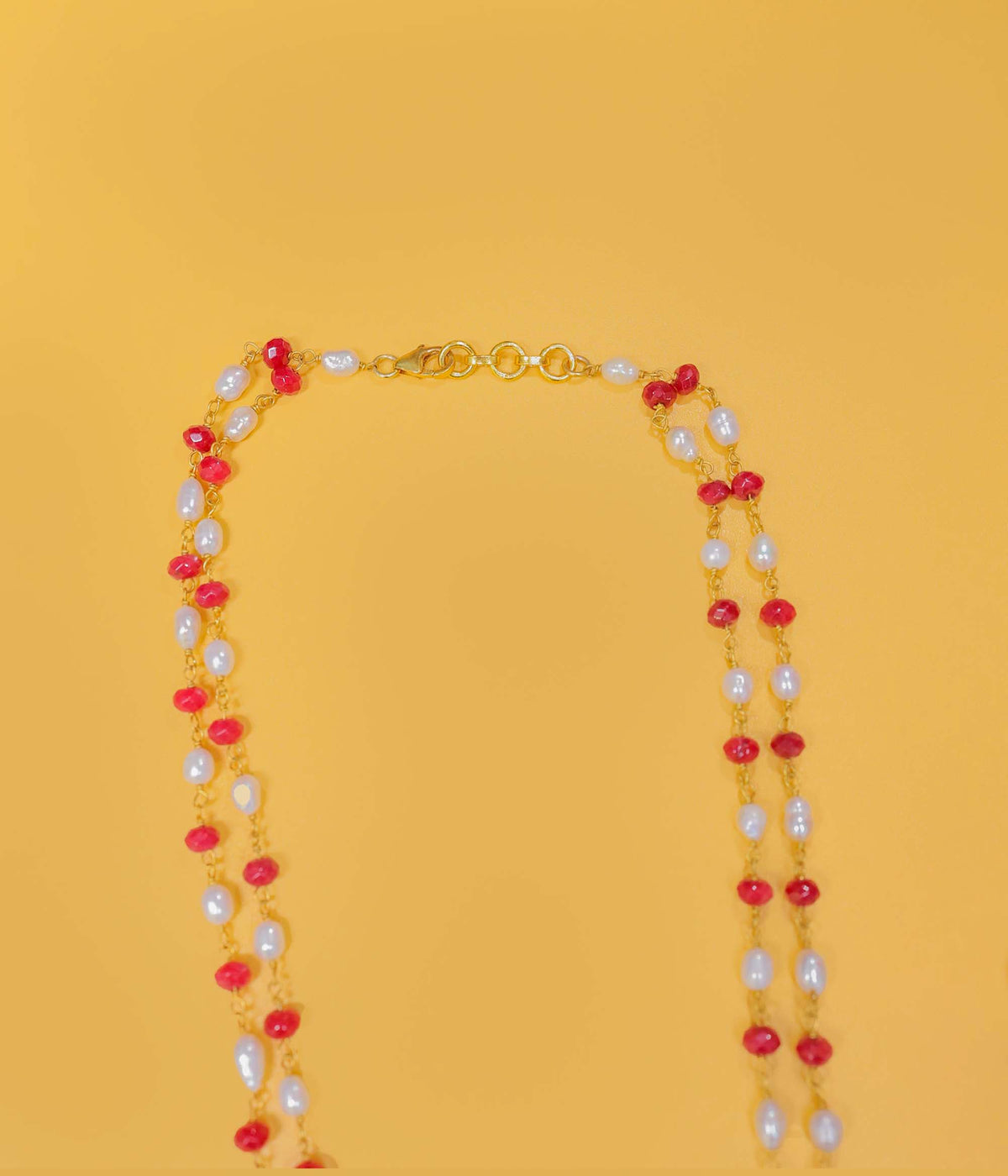 Gold Plated Lakshmi Floral Beaded Necklace