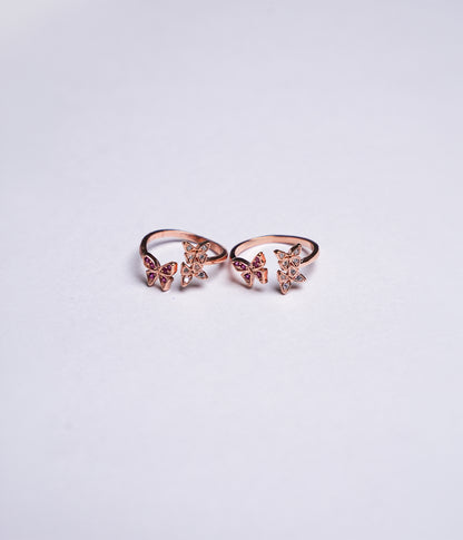Rose Gold Butterfly Toe Ring