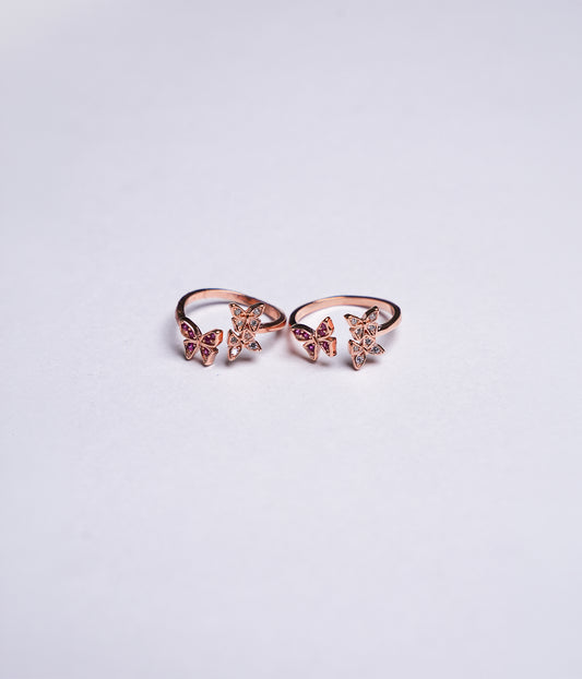 Rose Gold Butterfly Toe Ring