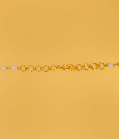 Ruby Pearl Beaded Pendant Necklace