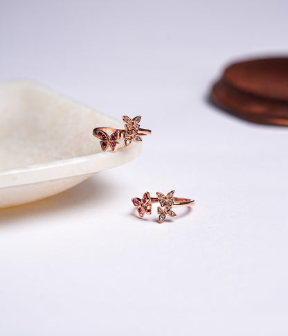 Rose Gold Butterfly Toe Ring