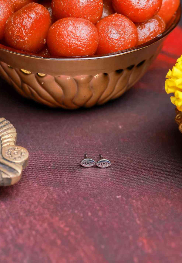 Evil Eye Silver Earrings