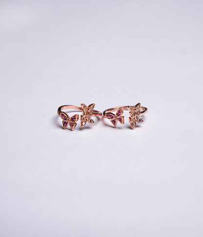 Rose Gold Butterfly Toe Ring