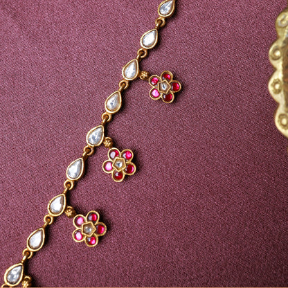Heritage Floral Kundan Gold Plated Silver Necklace