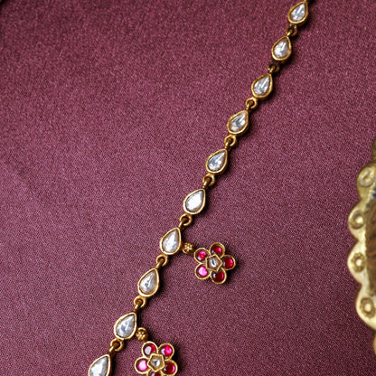 Heritage Floral Kundan Gold Plated Silver Necklace