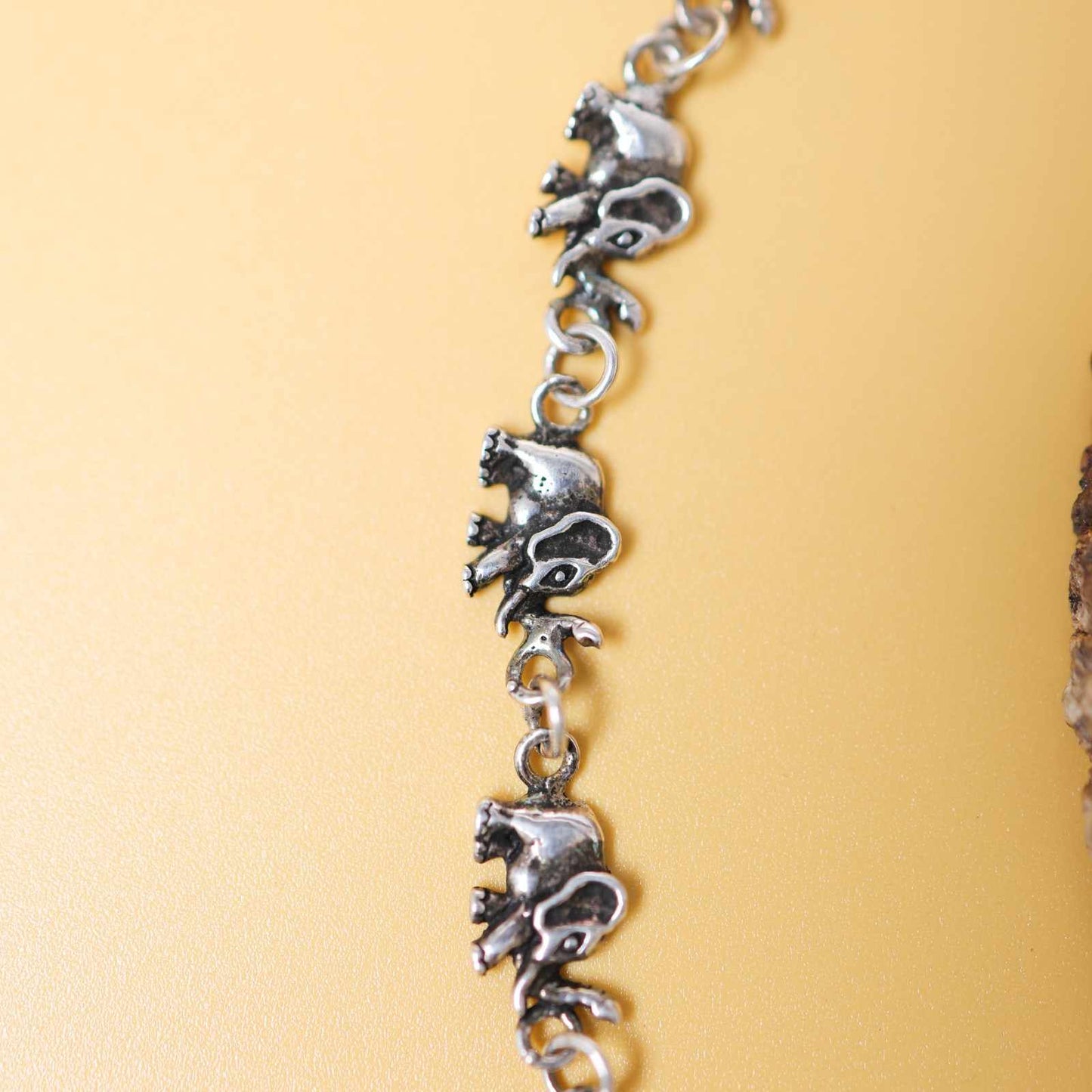 Gaja Charm Oxidised Silver Bracelet