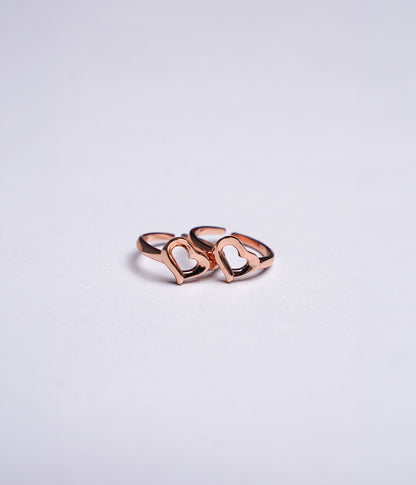Rose Gold Heart Toe Ring
