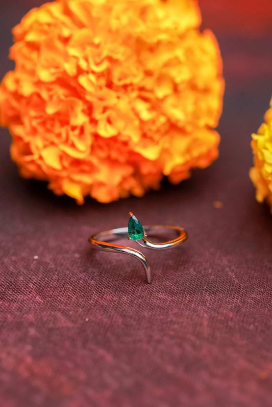 Minimal Sterling Silver Adjustable Ring for Women