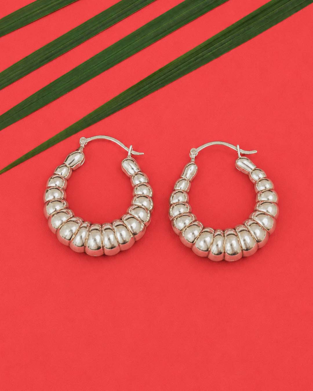 Classic Dome Silver Hoop Earrings