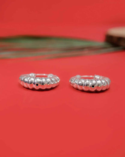 Classic Dome Silver Hoop Earrings