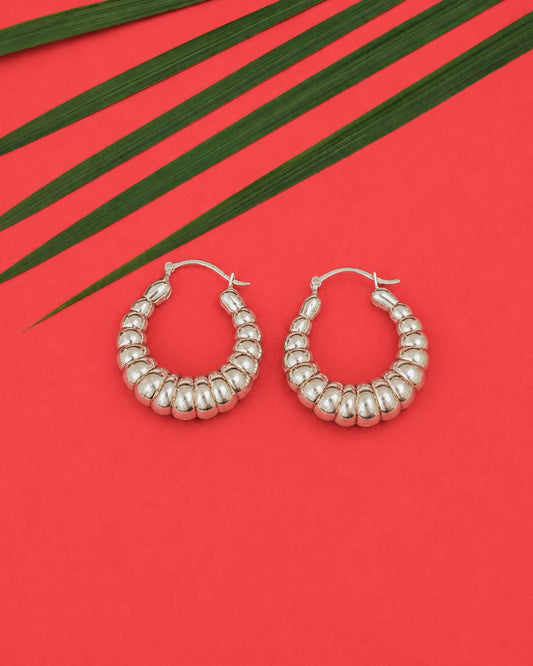 Classic Dome Silver Hoop Earrings