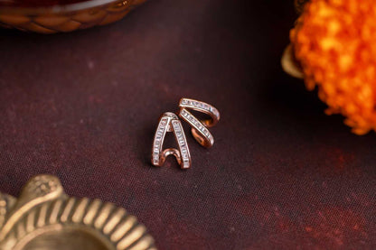 Earrings with Zircon Baguette Stones