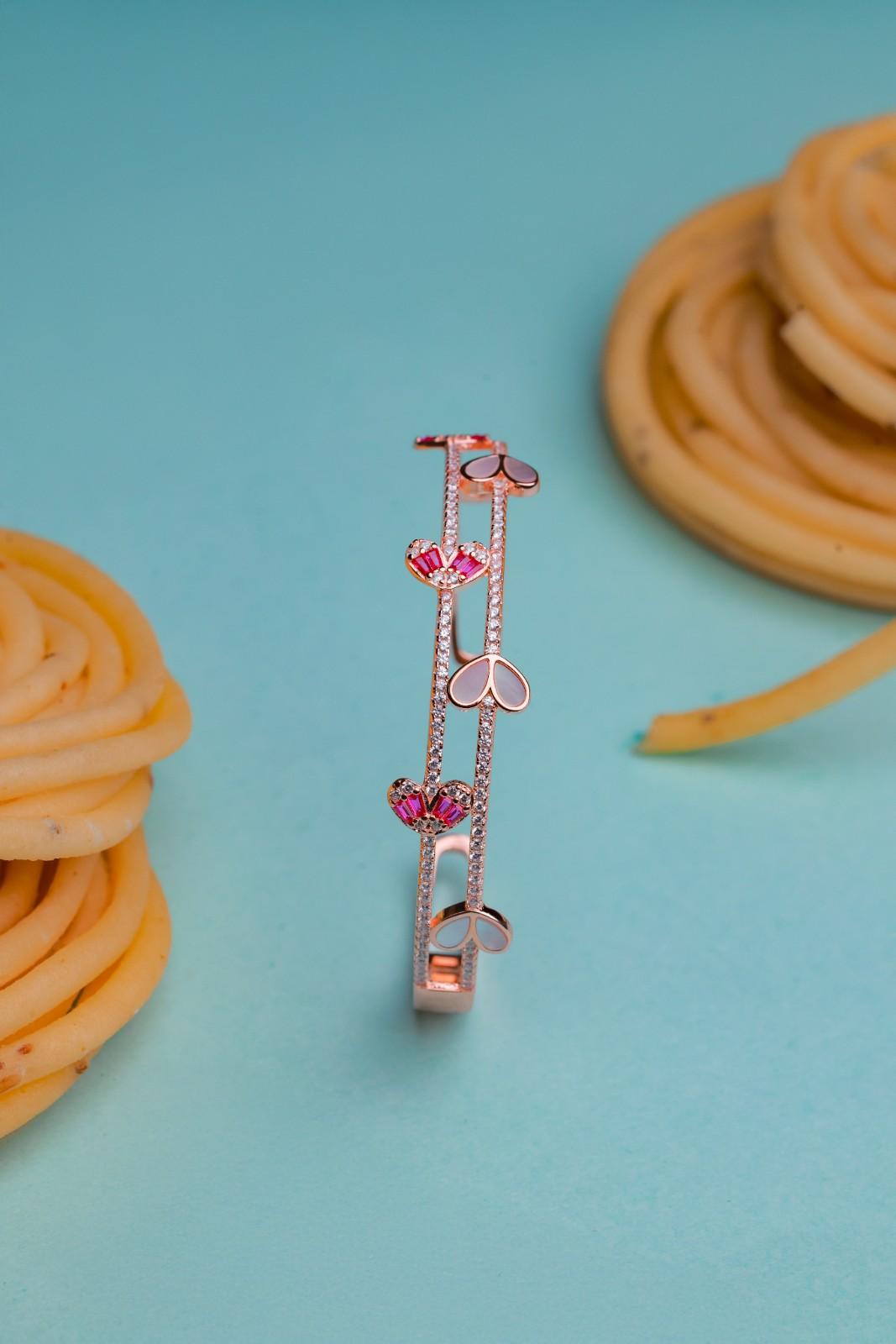 Heart Charm Open Bangle