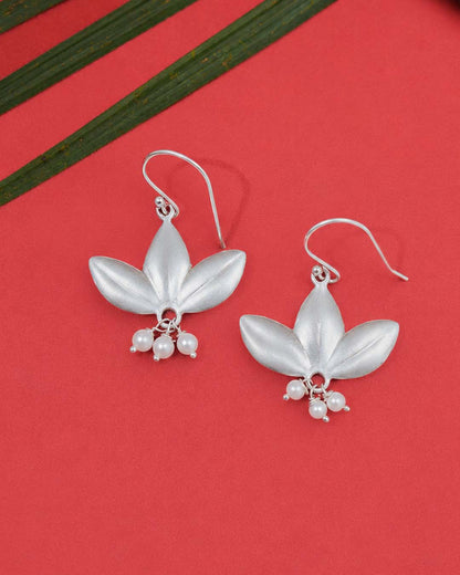 Pearl Blossom Silver Earrings