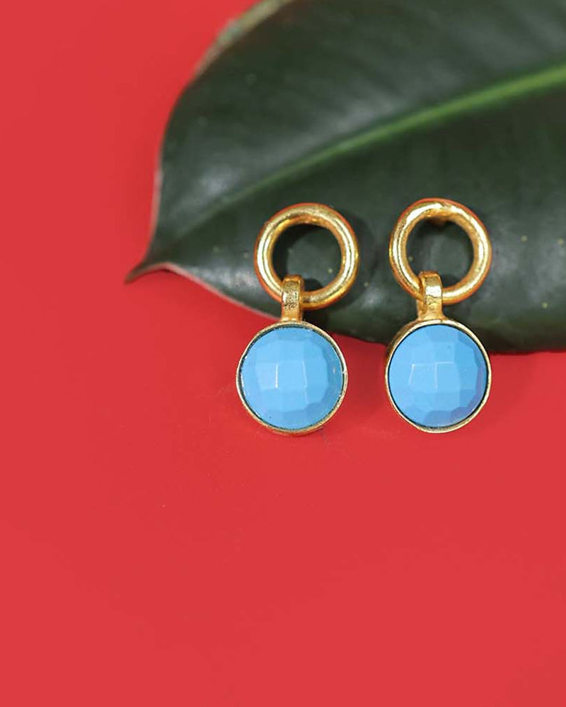 Gold Plated Turquoise Silver Drop Earrings