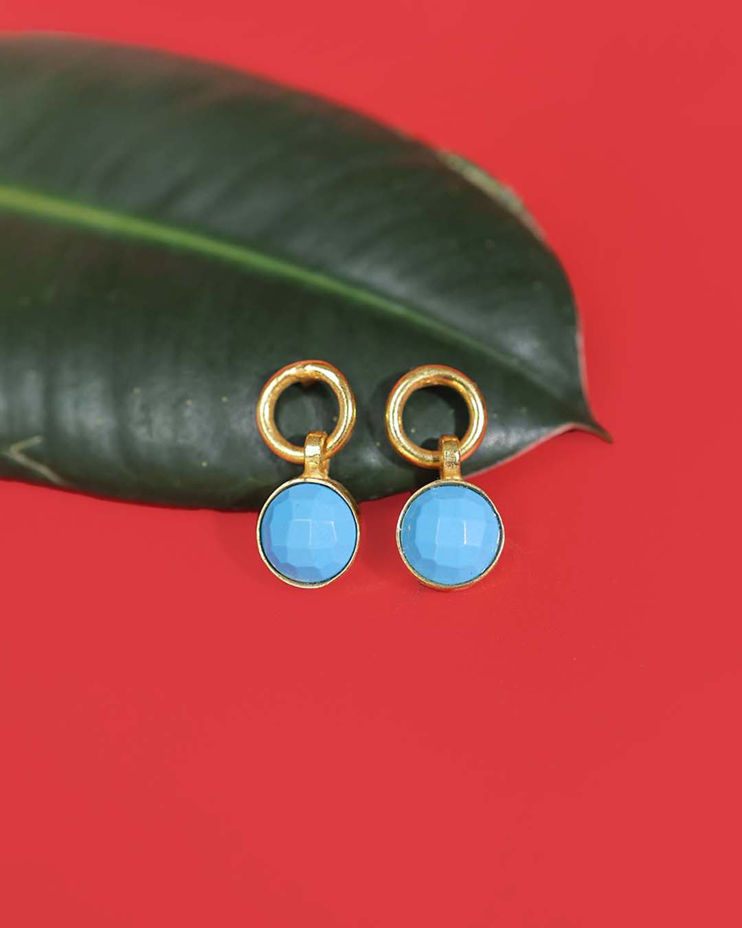 Gold Plated Turquoise Silver Drop Earrings