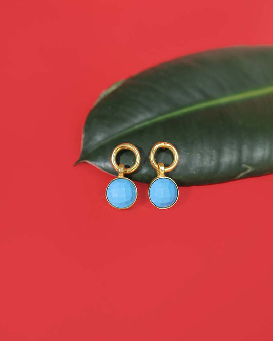 Gold Plated Turquoise Silver Drop Earrings