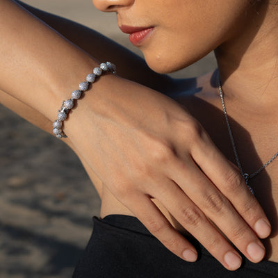 Sparkling Silver Bead Bracelet