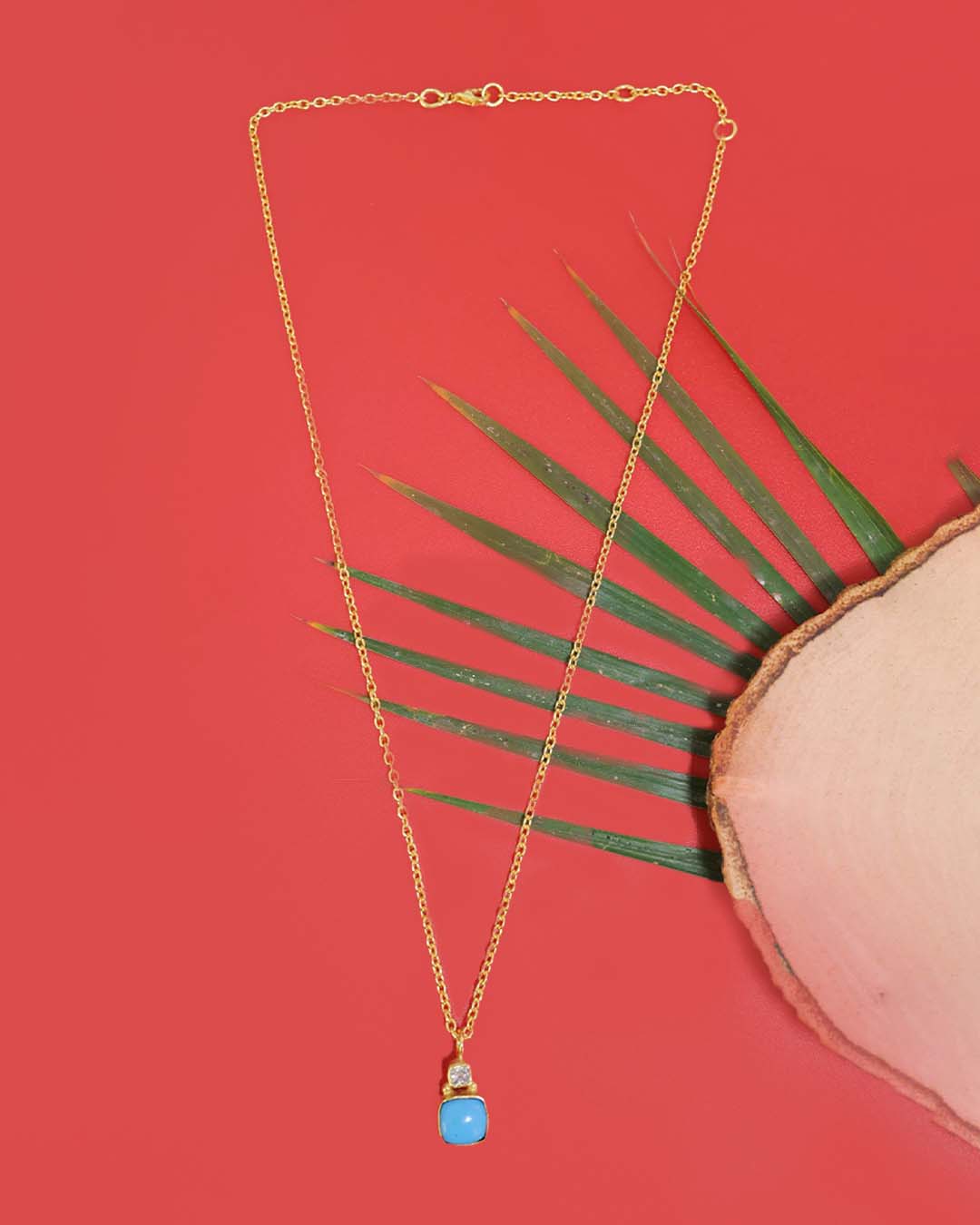 Gold Plated Turquoise Solitaire Silver Necklace 92.5 Sterling Silver Gemstone Necklace.