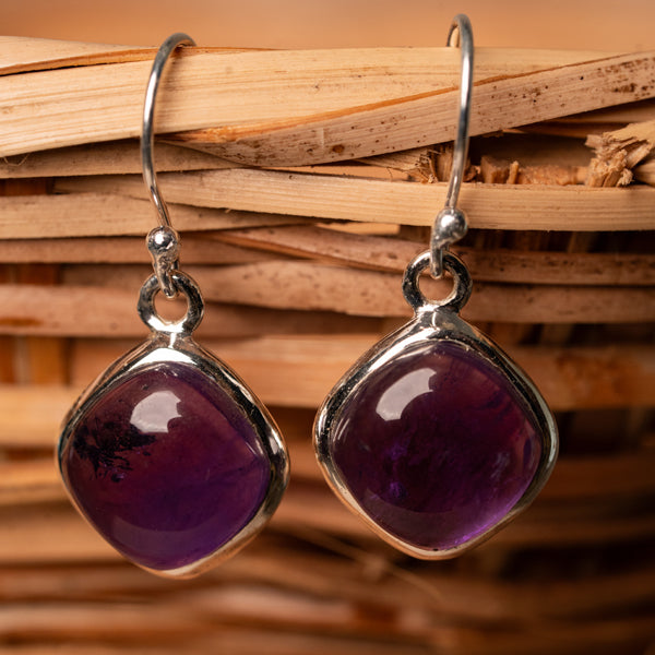 Amethyst silver earring
