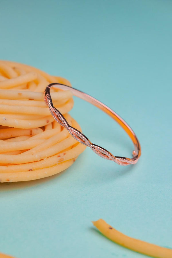 Twisted Rose Gold Gadi Bangle