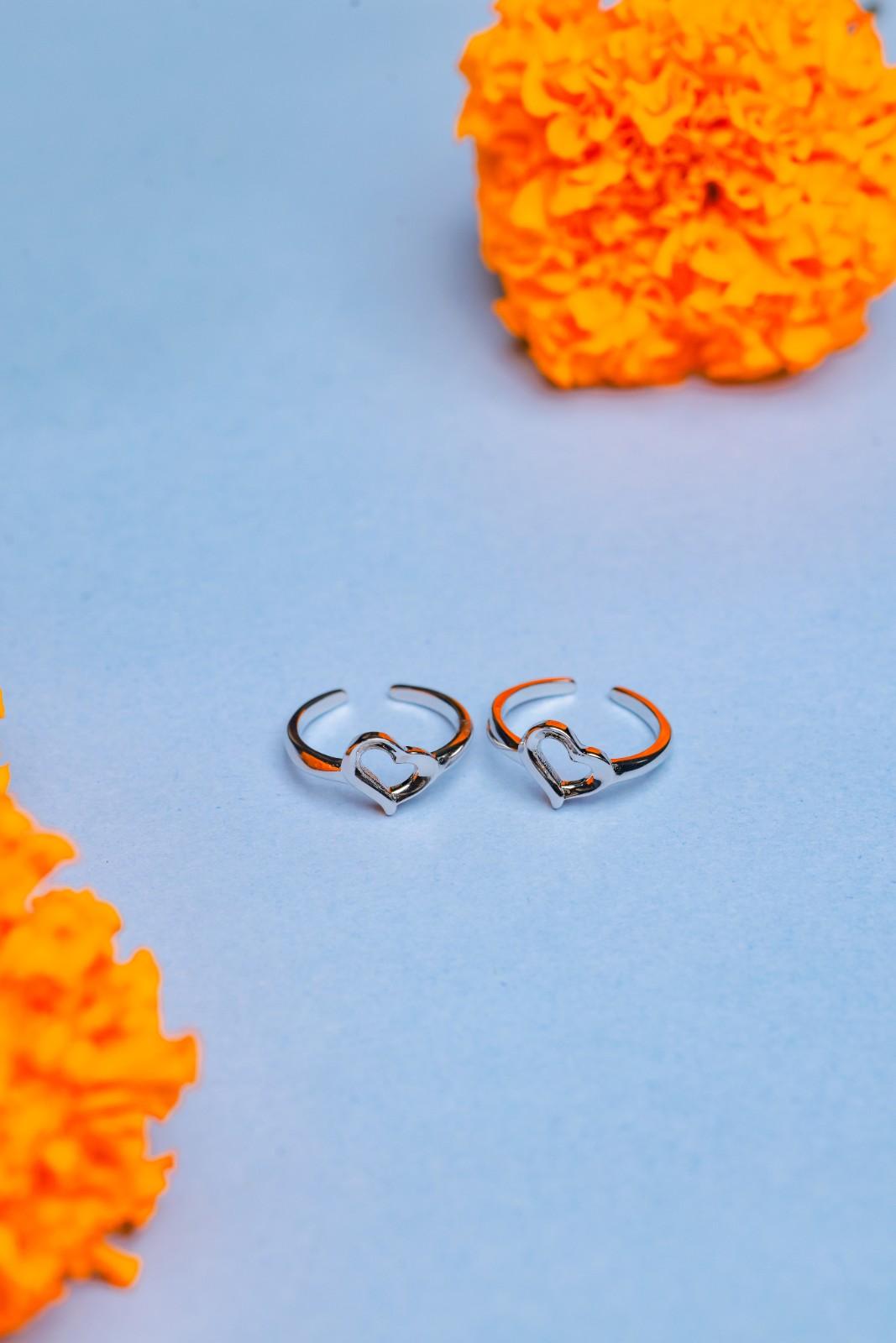 Sterling Silver Adjustable Heart Toe Ring