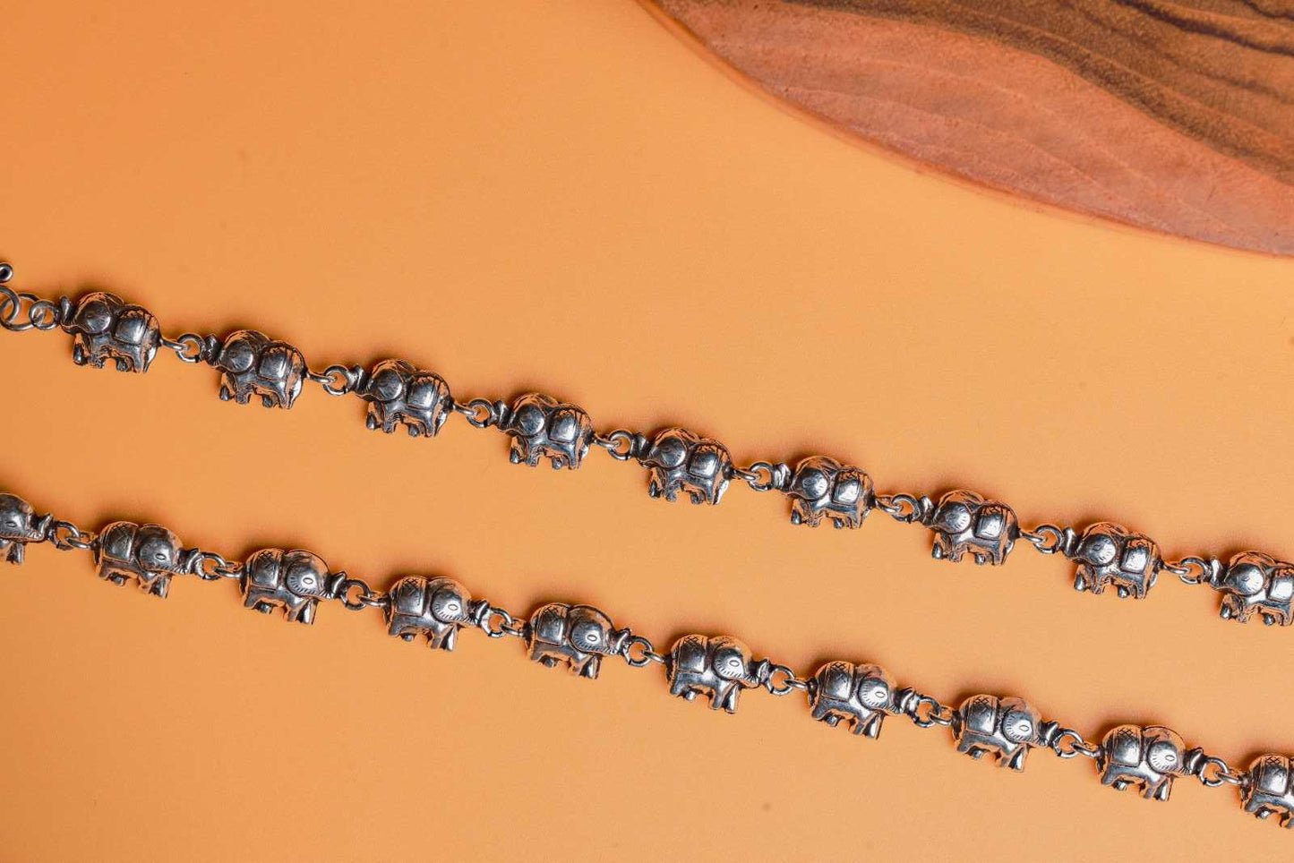 Elephant Design Silver Anklets