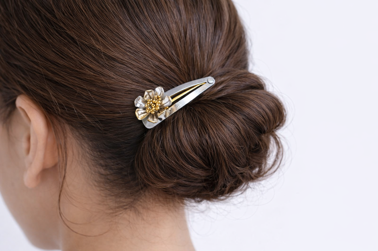 Floral Sterling Silver Hair Clip