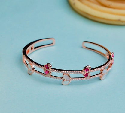 Heart Charm Open Bangle