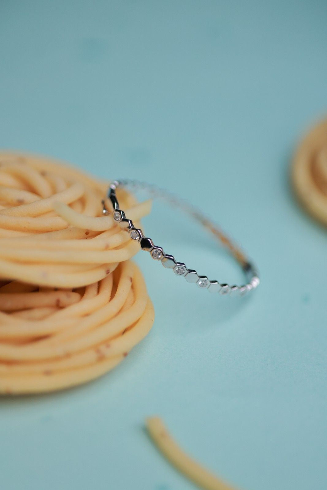Hexa Sparkle Silver Bangle from Sil’alankaraa.