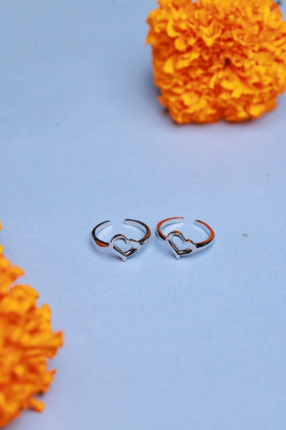 Sterling Silver Adjustable Heart Toe Ring