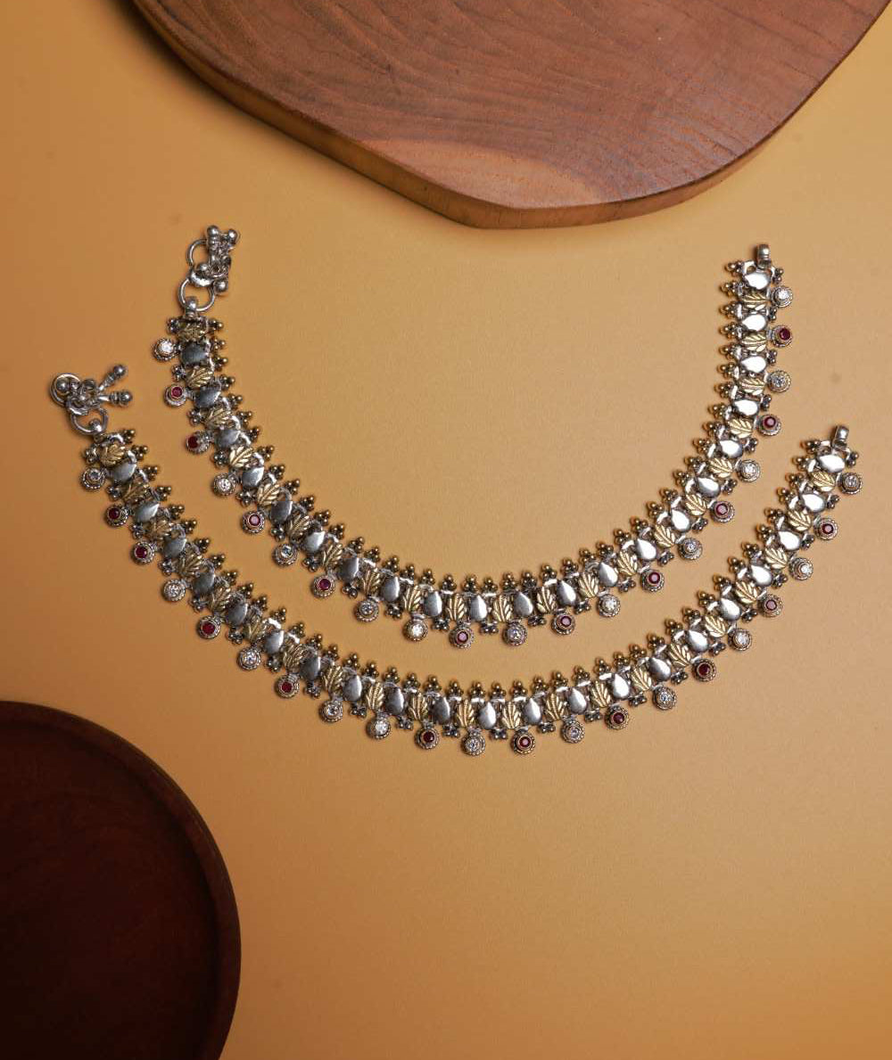 Antique Silver Anklet with Kemp Stones