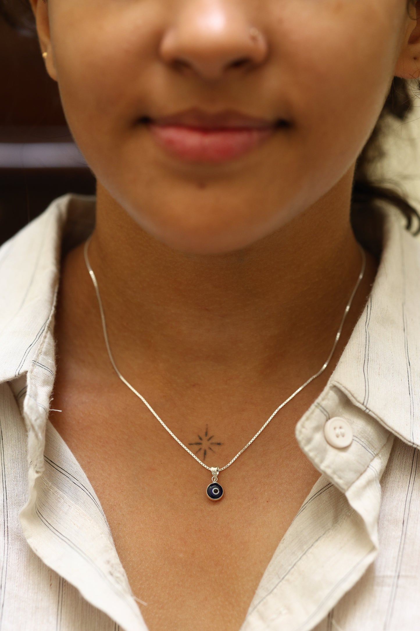 Blue Evil Eye Pendant Necklace