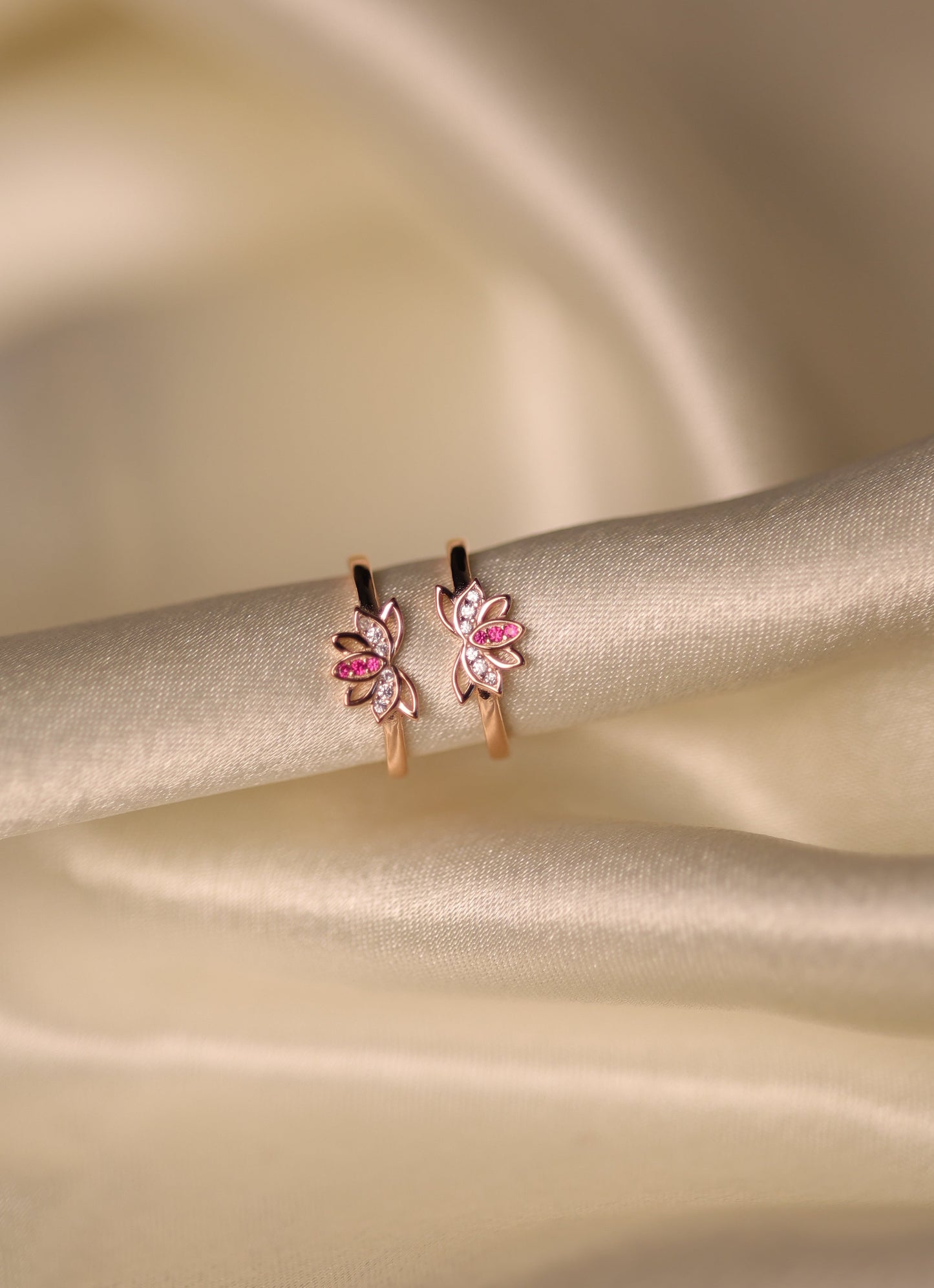Rose Gold Floral Toe Rings