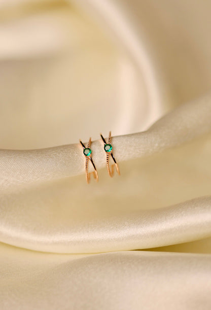 Rose gold Adjustable Toe Rings with Turquoise Gemstone