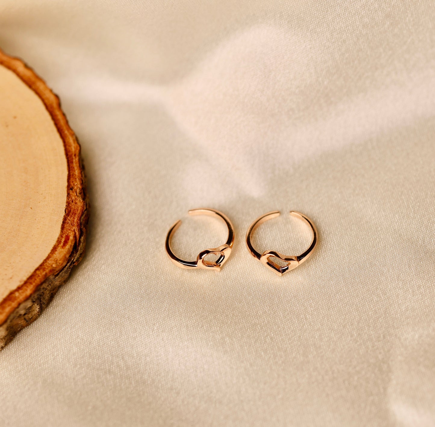 Rose Gold Heart Toe Rings