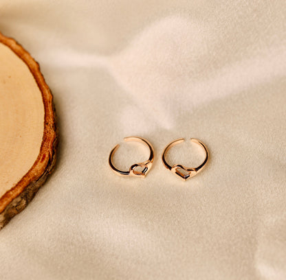 Rose Gold Heart Toe Rings