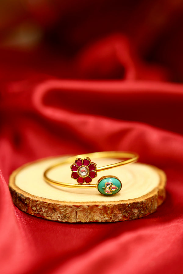 Floral Enamel Open Bangle