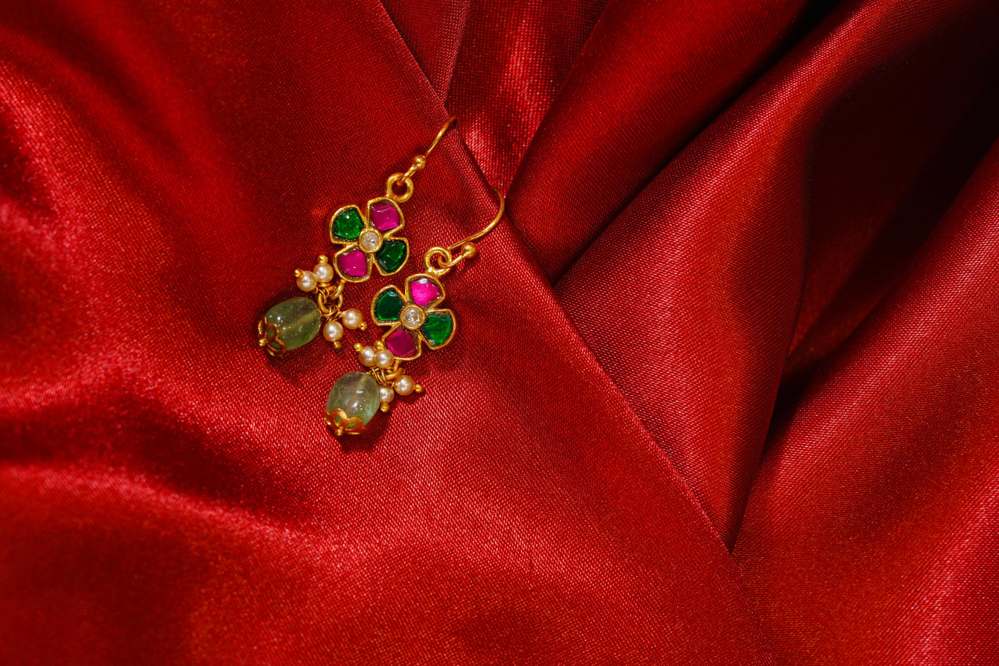 Floral Design Gold-Plated Earrings