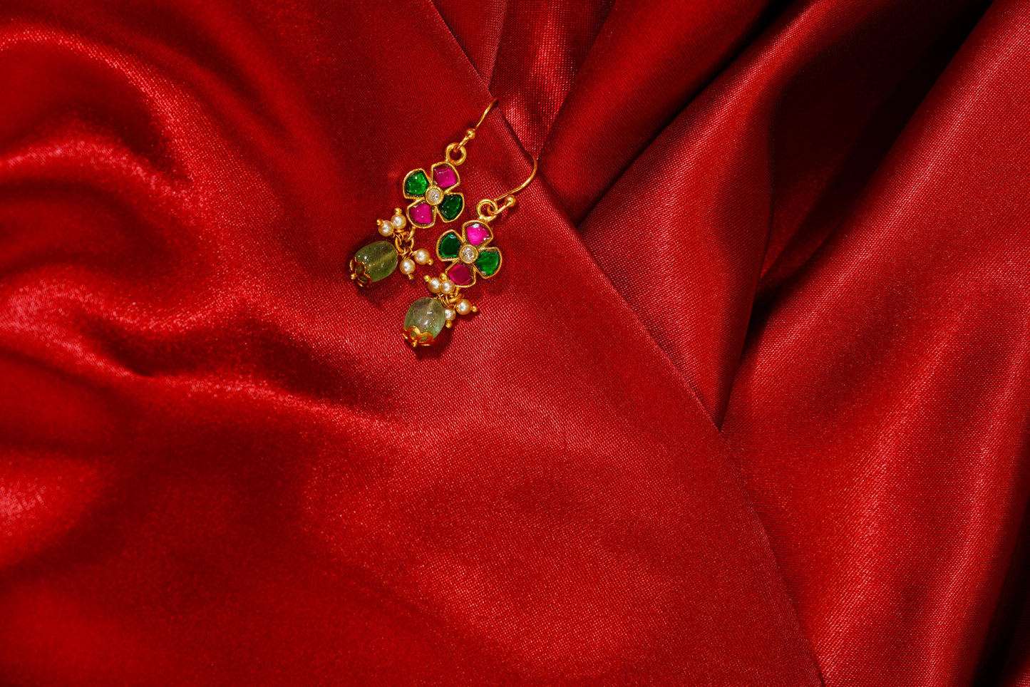 Floral Design Gold-Plated Earrings