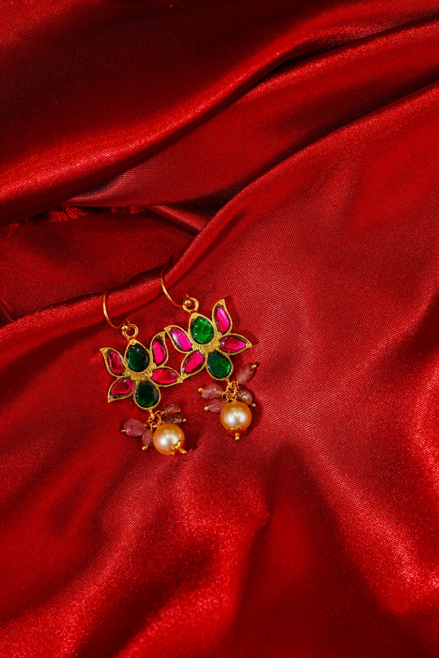 Lotus Design Gold-Plated Earrings