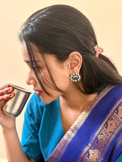 Vintage Green Stone Earrings