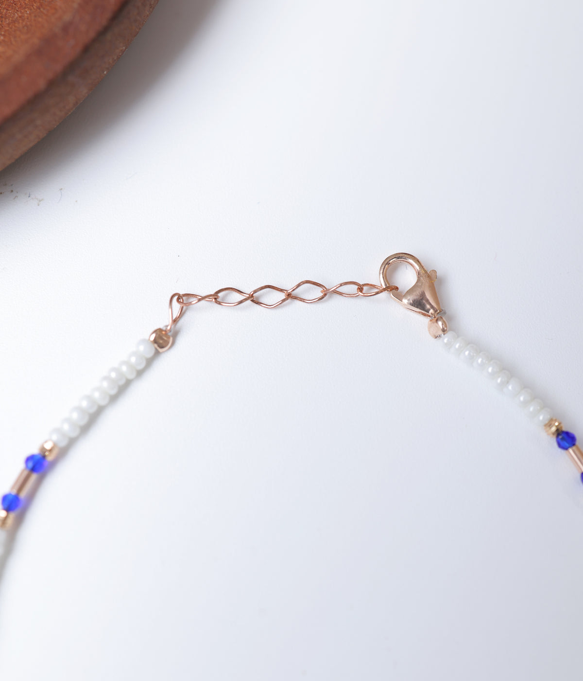 White Beaded Evil Eye Anklet